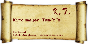 Kirchmayer Tamás névjegykártya